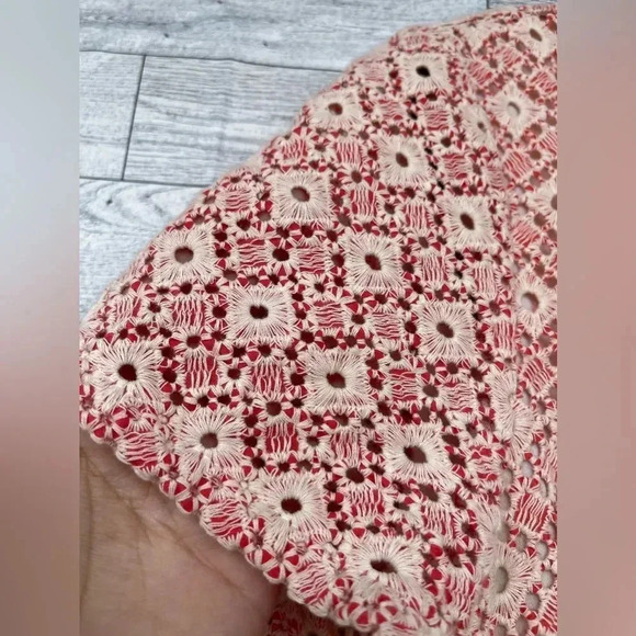 Shoshanna Eyelet Coral and Ivory Stacie Sheath Dress size 6 - Picture 6 of 15